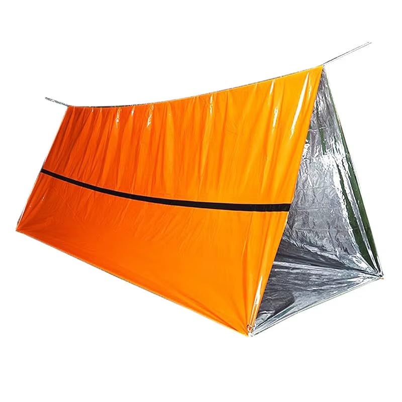 FLYTOP Emergency Survival Shelter Tent, Orange and Silver, 2 Person, for Camping, Hiking and Outdoor Survival