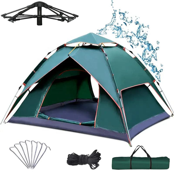 Double Layer Automatic Hydraulic Tent 3-4 Person Instant Setup Waterproof Camping Tent Camping Tent for Sale Beach Outdoor 2 in 1 Tent.