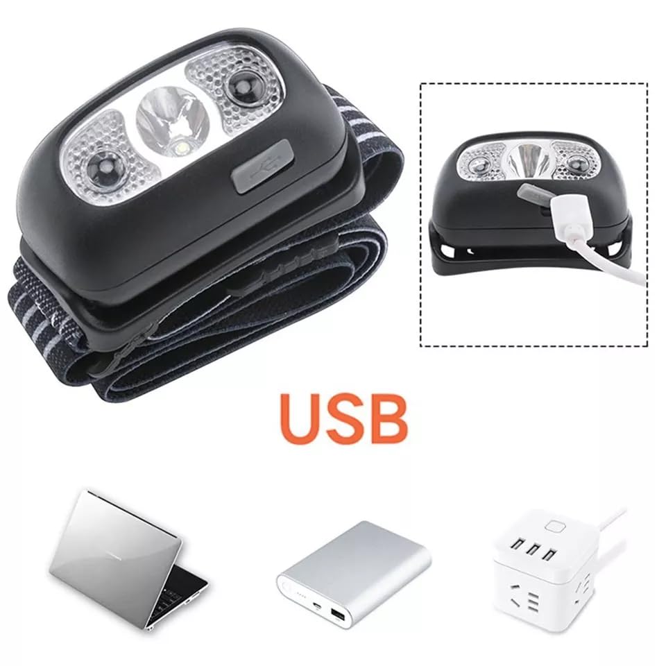 FLYTOP Super Bright LED Sensor Headlamp, Lightweight Waterproof Headlamps, USB Rechargeable Battery Flashlight, 5 Modes 500 Lumens XPG2 Headlight