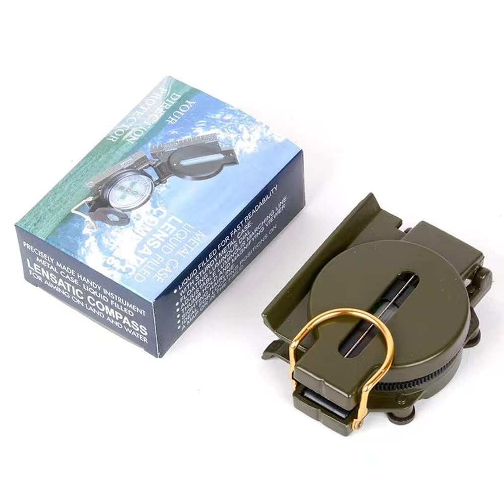 FLYTOP Military Lensatic Sighting Compass, Plastic, Waterproof, Military Compass for Hiking, Camping, Hunting, Outdoor