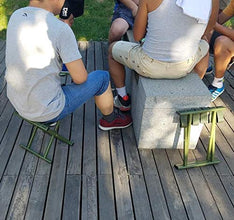 FLYTOP Portable Folding Stool Outdoor Folding Chair Stool Seat Camp Chair for Trip Hiking Fishing BBQ Beach Garden Backyard (Green)