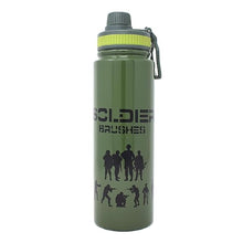 Soldier Brusher Military Style Water Bottle, 900ml, Army Green, Stainless Steel