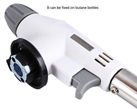 Multi-Purpose Butane Gas Torch, Professional Kitchen and Welding Tool, White and Silver