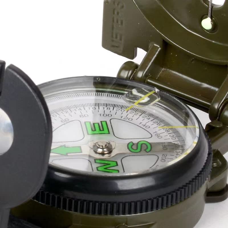 FLYTOP Military Lensatic Sighting Compass, Plastic, Waterproof, Military Compass for Hiking, Camping, Hunting, Outdoor