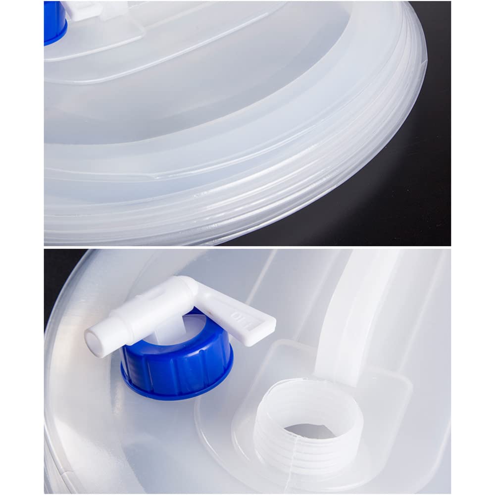 Foldable Water Container with Spigot, 10 Liter, Portable Camping Storage, White