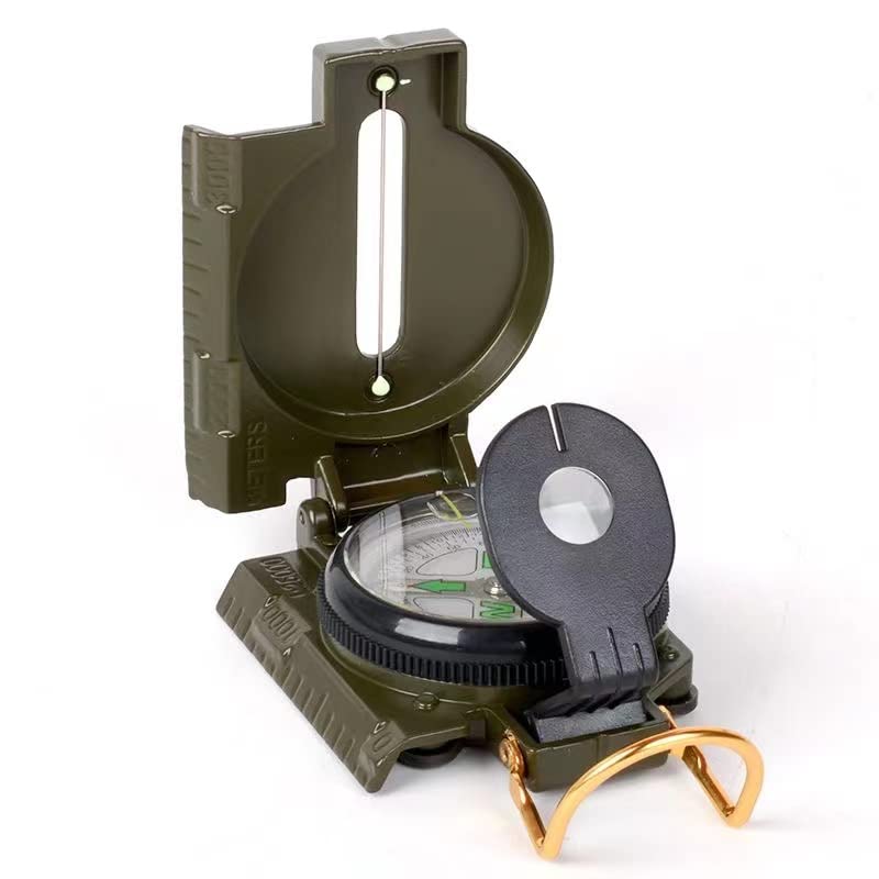 FLYTOP Military Lensatic Sighting Compass, Plastic, Waterproof, Military Compass for Hiking, Camping, Hunting, Outdoor