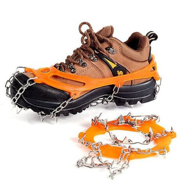 Ice Snow Anti Slip 10 Teeth Spikes Gripper Grip Cleat Shoes Overshoe Crampons.