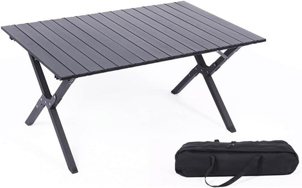 FLYTOP Folding Camping Table Aluminum Portable Roll-Up Picnic Table with Carry Bag Lightweight Outdooor Side Table Medium. (Medium)