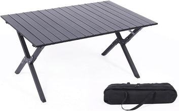 FLYTOP Folding Camping Table Aluminum Portable Roll-Up Picnic Table with Carry Bag Lightweight Outdooor Side Table Medium. (Medium)