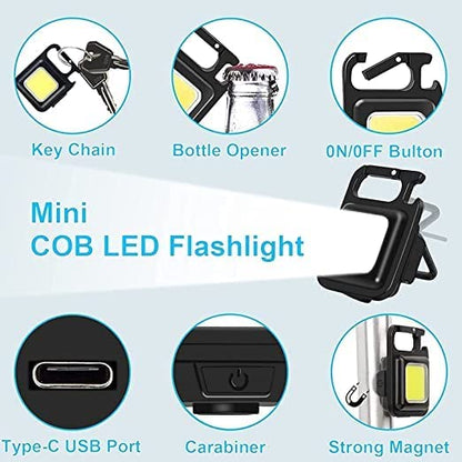 LED Battery Operated Keychain Flashlight with Folding Bracket (1 Pc)