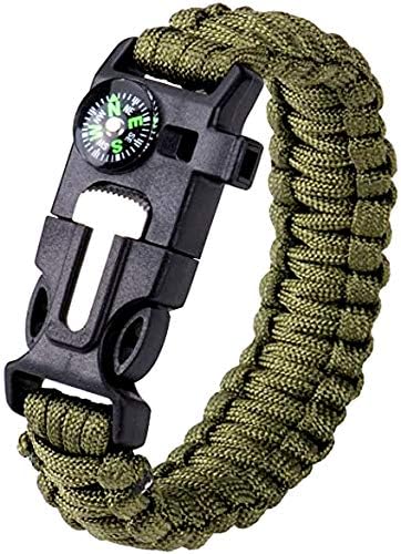 FLYTOP Survival Paracord Bracelet - Cord 12 Ft (144 Inch) - Tactical Emergency Rope With Compass Whistle For Unisex Adult