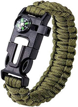 FLYTOP Survival Paracord Bracelet - Cord 12 Ft (144 Inch) - Tactical Emergency Rope With Compass Whistle For Unisex Adult
