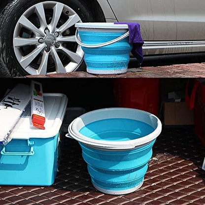 FLYTOP Square Outdoor Collapsible Bucket,Portable Folding Water Container for Kitchen Outdoor Camping Hiking Fishing Office Or Sport