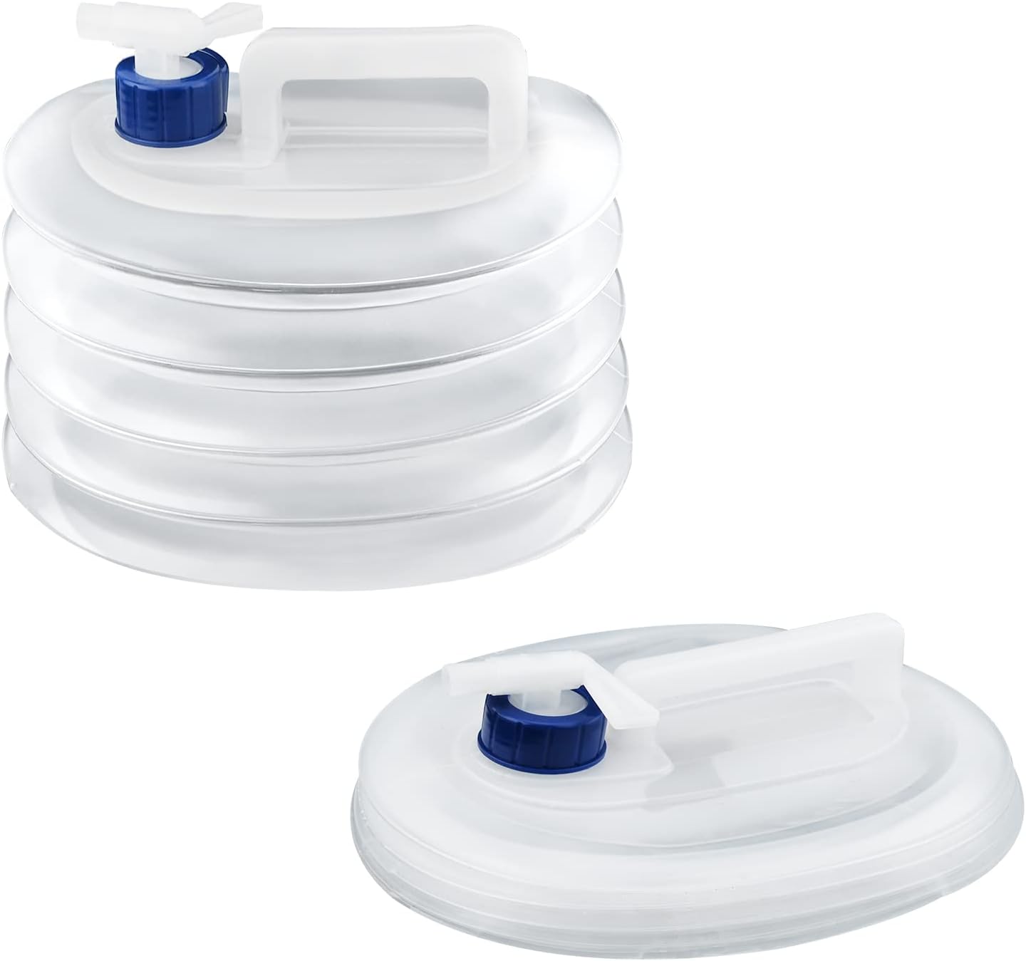 Foldable Water Container with Spigot, 10 Liter, Portable Camping Storage, White