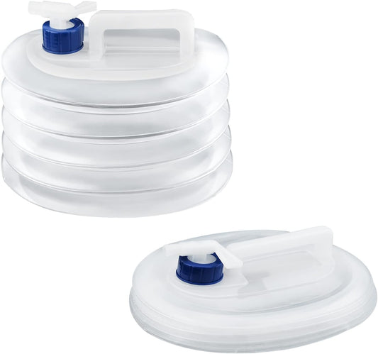 Foldable Water Container with Spigot, 10 Liter, Portable Camping Storage, White
