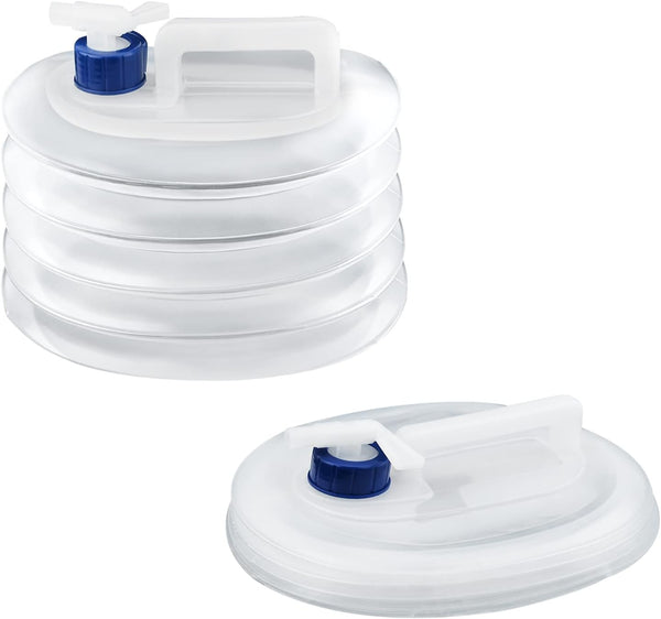 Foldable Water Container with Spigot, 10 Liter, Portable Camping Storage, White