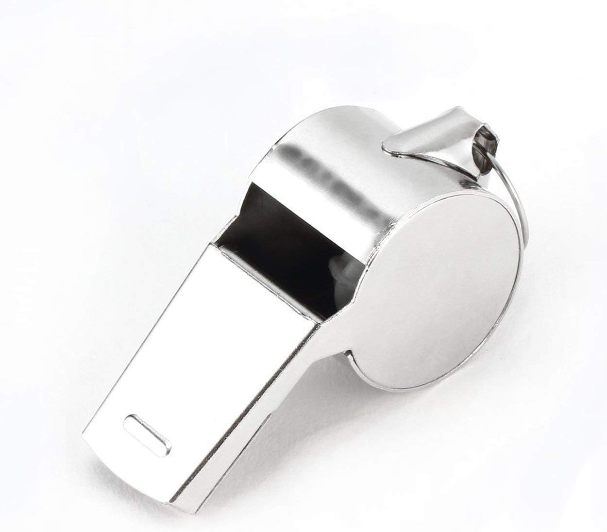 FLYTOP Whistle  Stainless Steel Sports Whistles with Lanyard Loud Crisp Sound Whistles Great for Coaches Referees Officials and Traffic Police 1PC