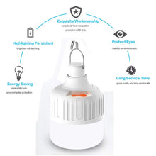 FLYTOP Portable LED Light Bulb, 120W 3 Modes Rechargeable Emergency LED Light Bulb for Outdoor Night Fishing