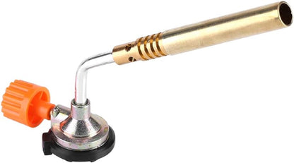 FLYTOP Adjustable Gas Blowing Torch Head, Manual Ignition  Zinc Alloy with Bright Yellow Flame, Ideal for High-Temperatu