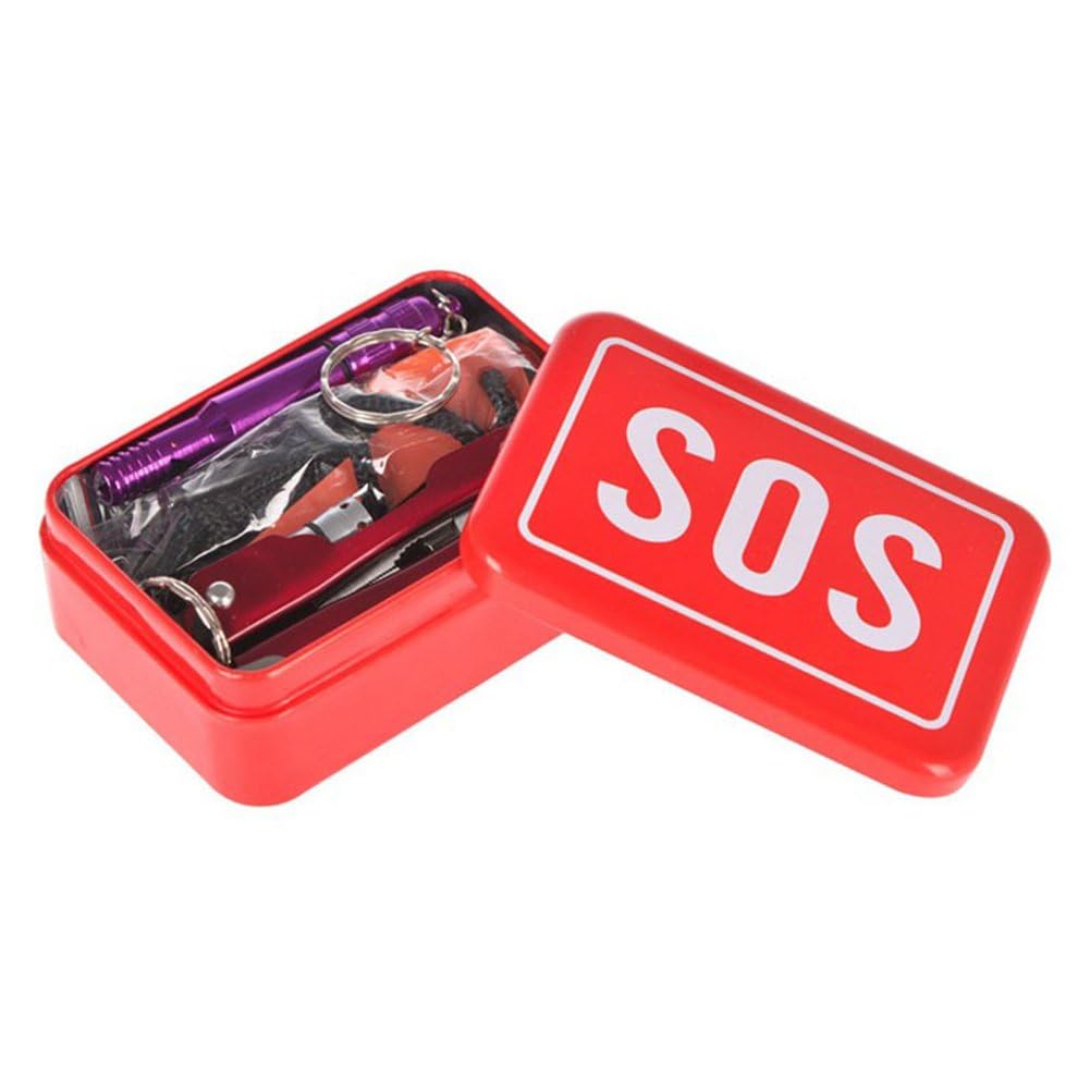 flytop Emergency SOS Survival Kit with Multi-Tool, Wire Saw, Compass, Red Storage Box