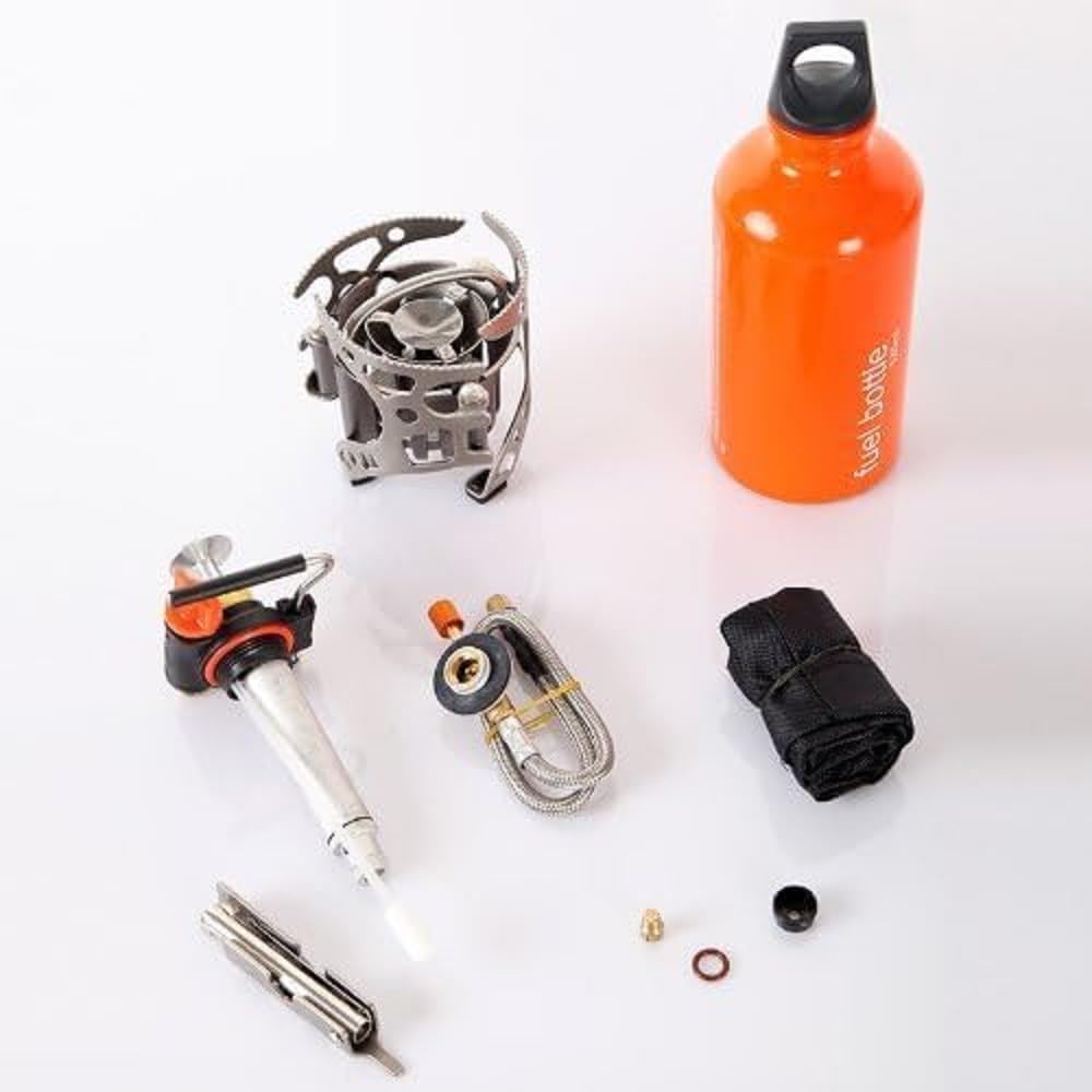 BRS 8 multifuel stove with Butane gas converter  adapter   works on Butane Gas, Keroscene, and Petrol