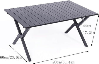 FLYTOP Folding Camping Table Aluminum Portable Roll-Up Picnic Table with Carry Bag Lightweight Outdooor Side Table Medium. (Medium)