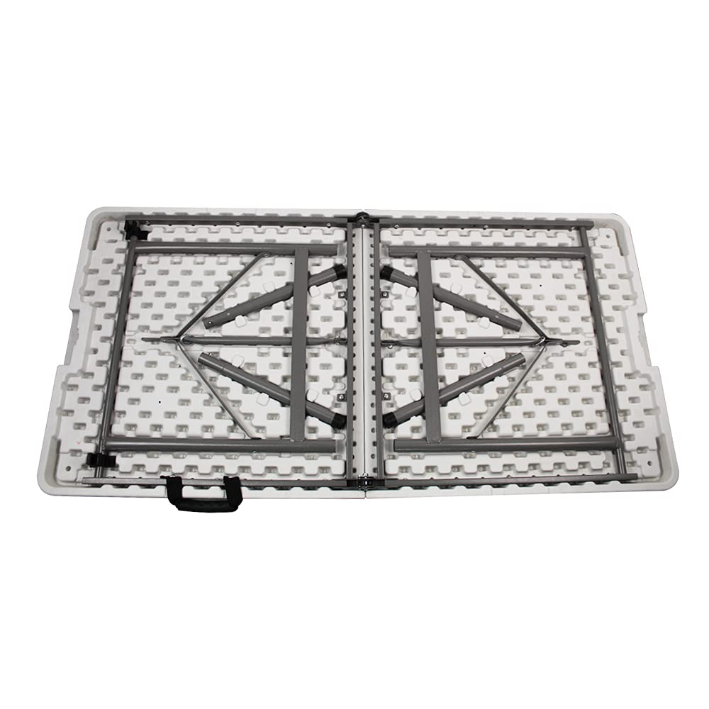 FLYTOP Portable Folding Camping Table, Picnic Table Fold in Half Plastic Picnic Desk with Handle for Indoor Outdoor