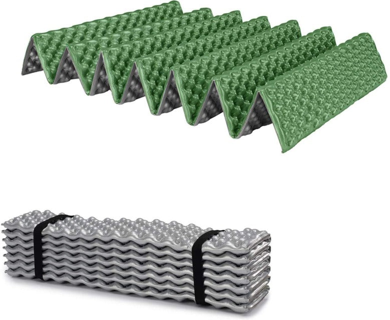 FLYTOP Trekking Folding Mat Lite weight Portable XPE Insulation Moisture-Proof Pad, Outdoor Ultralight Foam Foam Aluminum Foil Double Color Sleeping Pad Outdoor Leisure Gear