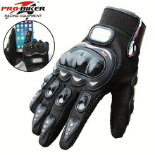 Black Biker Protective Full Finger Gloves Anti-Skid Surface Breathable Bike Riding Glove for Motorcycle, Cycling, Climbing Mountaineering, Hiking