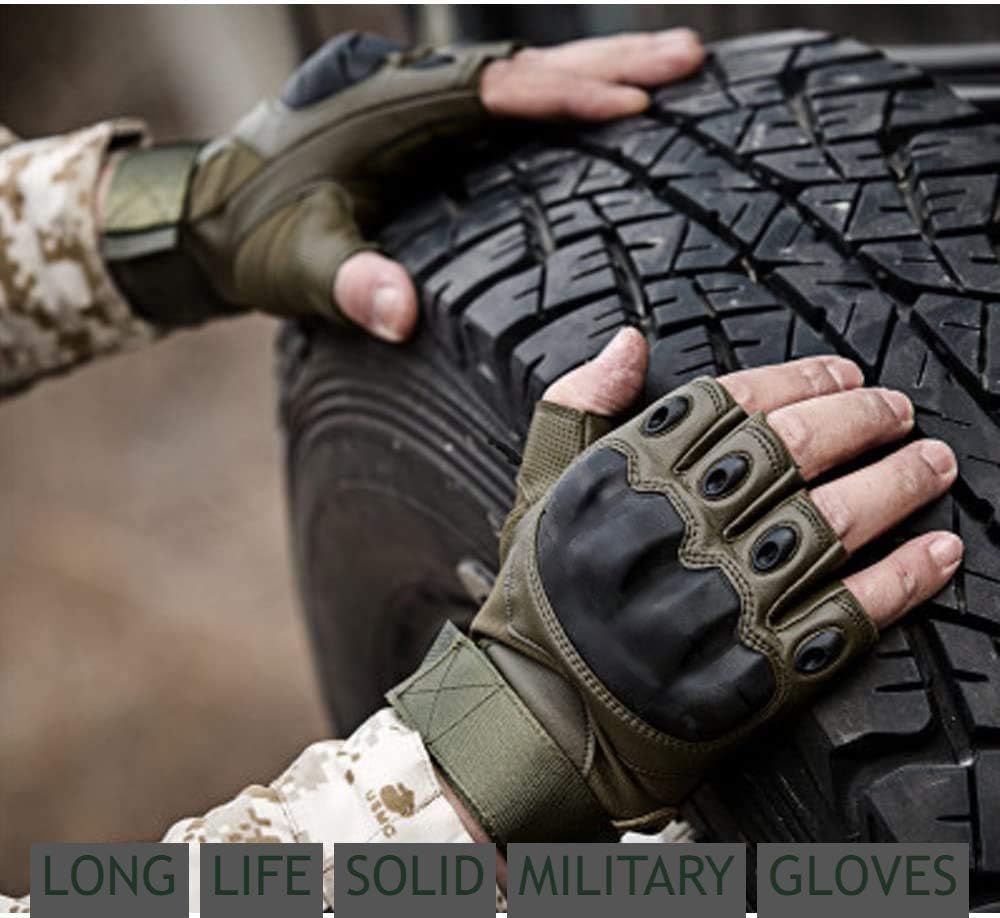 Tactical Gloves for Men and Women, Summer Half Finger Outdoor Work Gloves for Sports Motorcycle Cycling Tactical Training Hiking Camping Climbing
