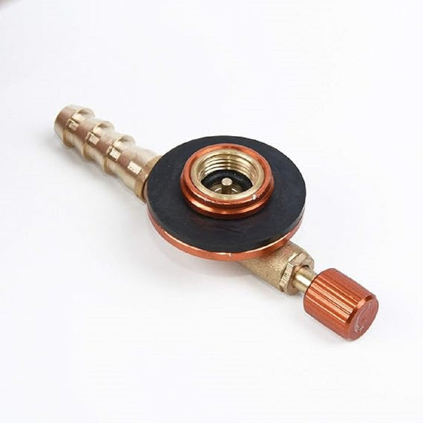 FLYTOP New Gas Stove Valve Flat Cylinder Gas Control Safe Switch Gas Stoves Valve Adapter Connector for Camping Hiking Picnic Red.