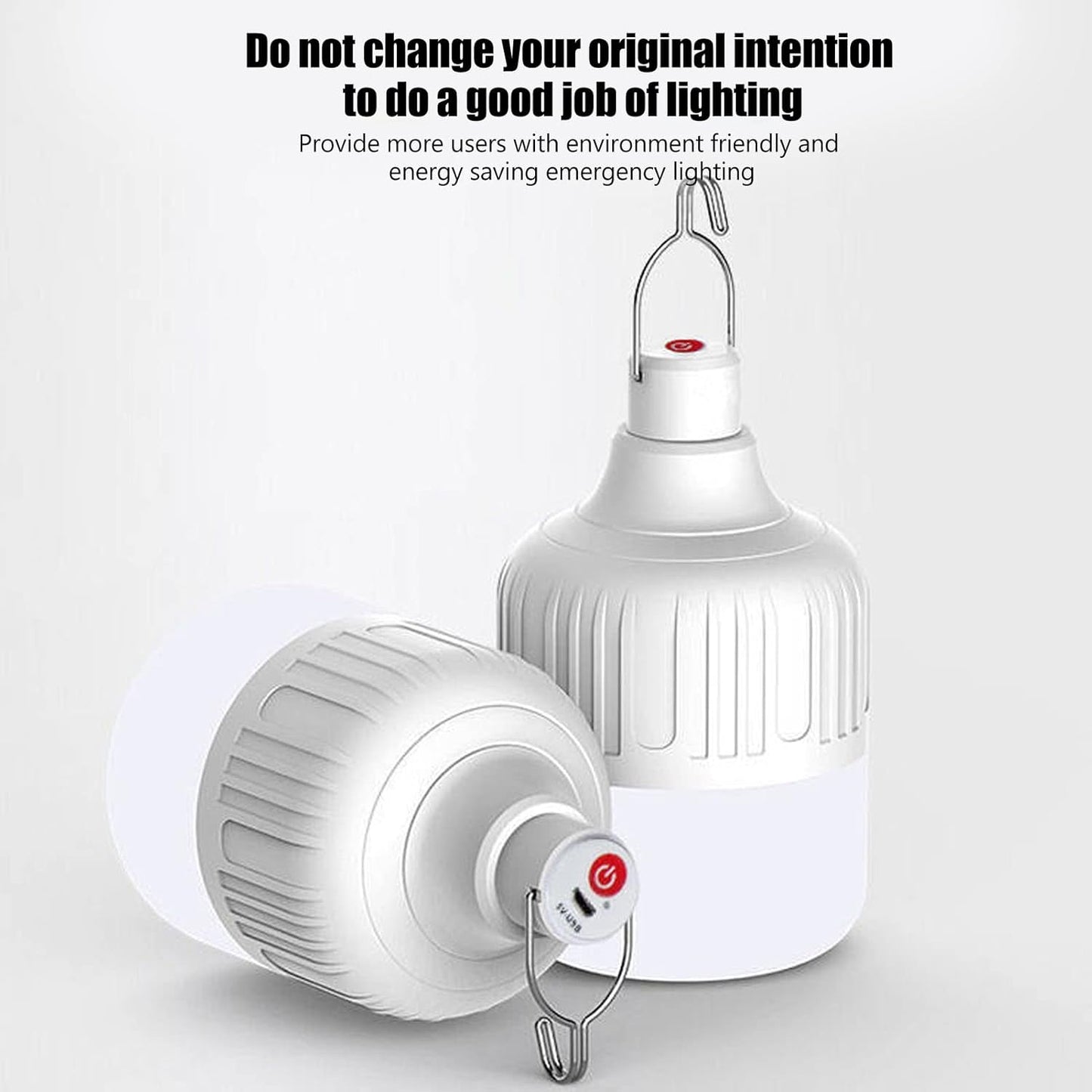 FLYTOP Portable LED Light Bulb, 120W 3 Modes Rechargeable Emergency LED Light Bulb for Outdoor Night Fishing