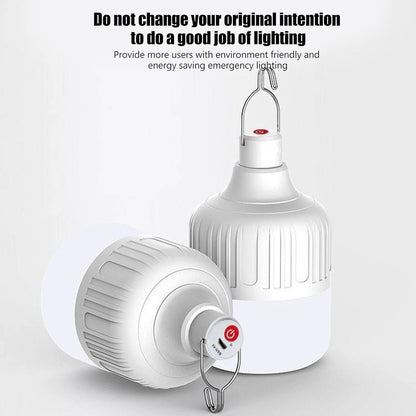 FLYTOP Portable LED Light Bulb, 120W 3 Modes Rechargeable Emergency LED Light Bulb for Outdoor Night Fishing