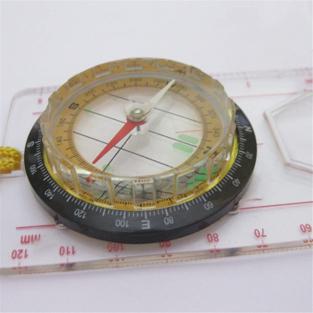FLYTOP Portable Magnifying Compass Ruler Scale Scout Hiking Camping Boating Orienteering Map