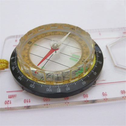 FLYTOP Portable Magnifying Compass Ruler Scale Scout Hiking Camping Boating Orienteering Map