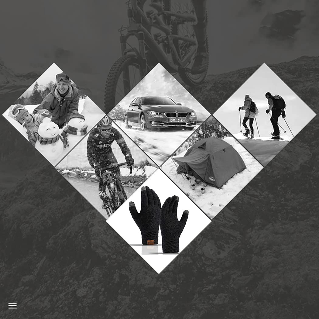 FLYTOP Winter Gloves Warm Stretchy Soft Breathable Non-Slip Fashion Texting Gloves Touchscreen Gloves