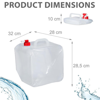 Water Container with Spigot, 20 Liter, BPA-Free, Portable Camping Storage