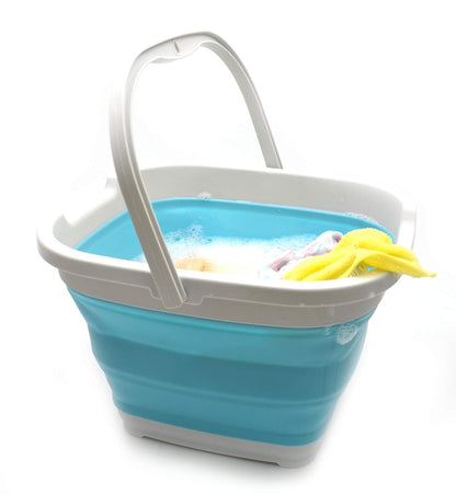FLYTOP Square Outdoor Collapsible Bucket,Portable Folding Water Container for Kitchen Outdoor Camping Hiking Fishing Office Or Sport