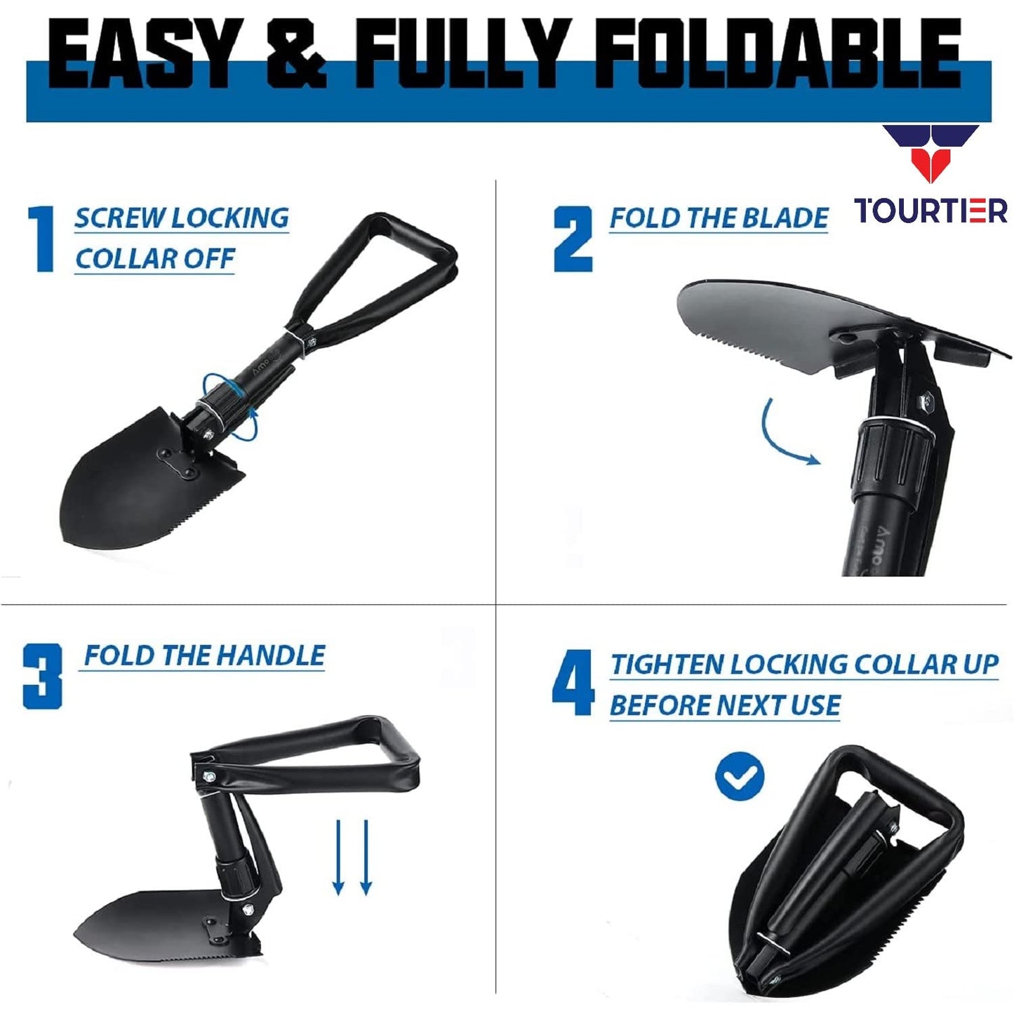 FLYTOP Folding shovel medium  Open Length 60cm weight 1050gram