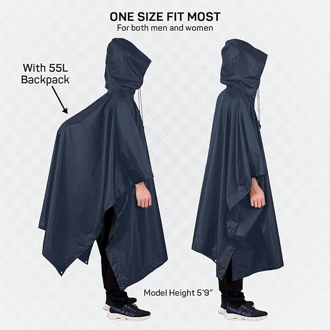 FLYTOP Lightweight Waterproof RAIN Poncho multicolor