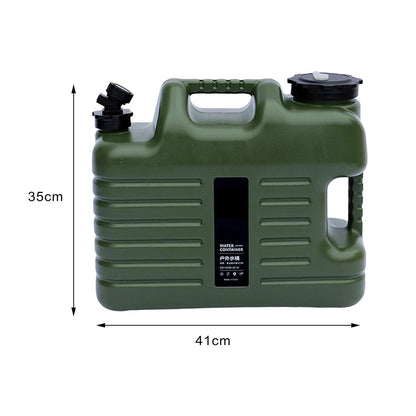 FLYTOP Water Storage Tank with Faucet Water Container for Picnic Hiking Green 18.5 LTR