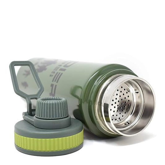 Soldier Brusher Military Style Water Bottle, 900ml, Army Green, Stainless Steel