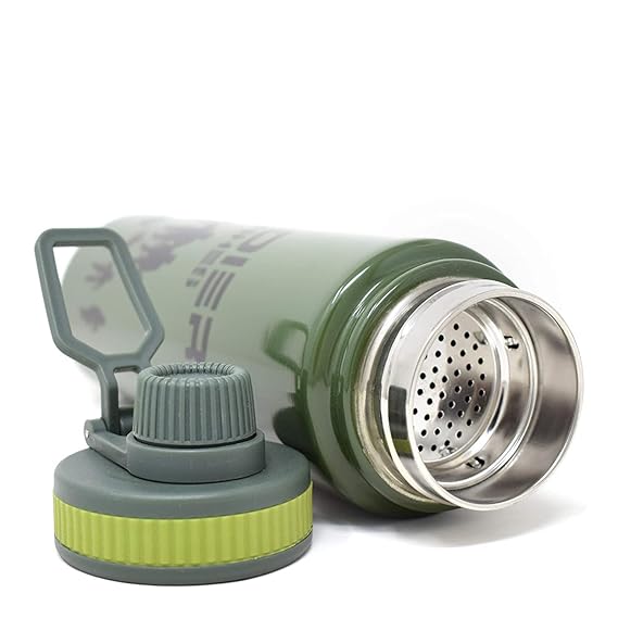 Soldier Brusher Military Style Water Bottle, 900ml, Army Green, Stainless Steel