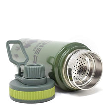 Soldier Brusher Military Style Water Bottle, 900ml, Army Green, Stainless Steel