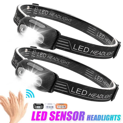 FLYTOP Super Bright LED Sensor Headlamp, Lightweight Waterproof Headlamps, USB Rechargeable Battery Flashlight, 5 Modes 500 Lumens XPG2 Headlight