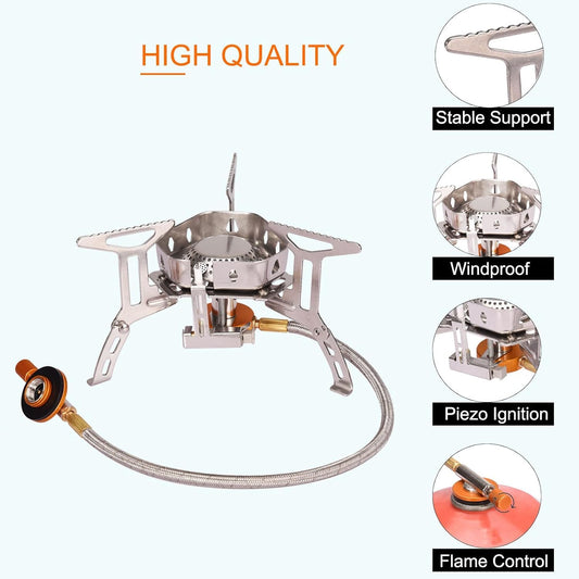 FLYTOP Alpine Camping Stove foldable, Lightweight with Piezo Ignition suitable For Backpacking in Alpine areas