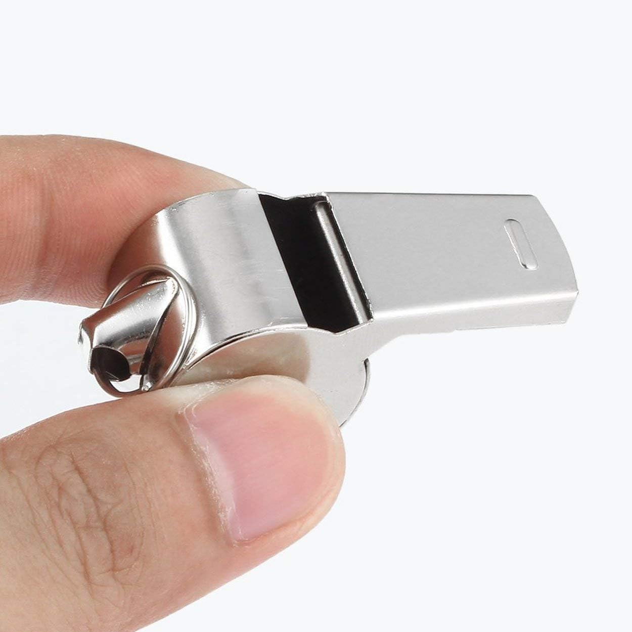 FLYTOP Whistle  Stainless Steel Sports Whistles with Lanyard Loud Crisp Sound Whistles Great for Coaches Referees Officials and Traffic Police 1PC