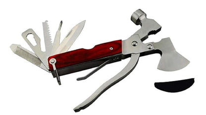 FLYTOP Stainless Steel Portable Multi Utility Multifunction 12 in 1 Hammer Tool Kit of Knife, Axe, Bottle Opener, Nut Car Safety Tool Kit