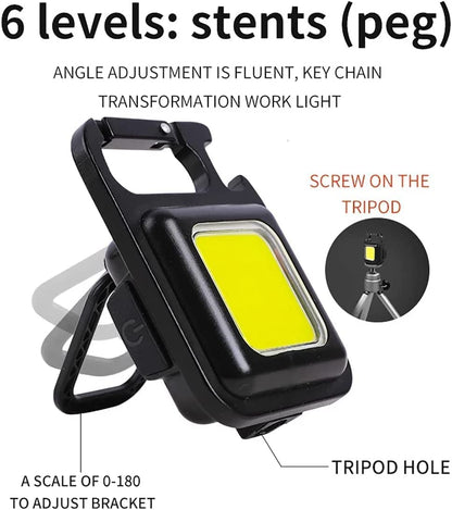 LED Battery Operated Keychain Flashlight with Folding Bracket (1 Pc)