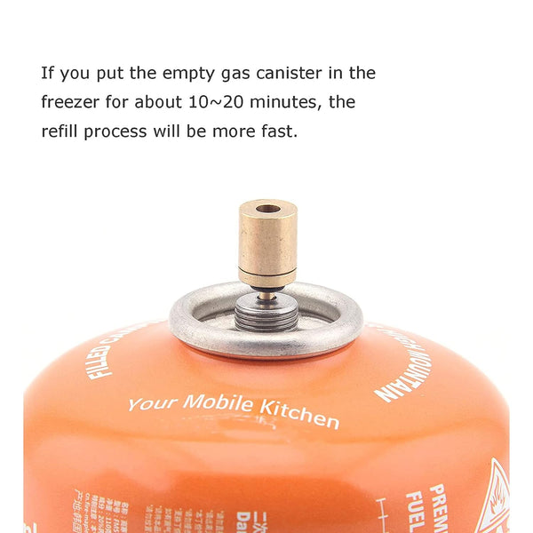 FLYTOP Alpine Butane Gas Refilling Adapter Brass, Alpine Camping Stove Butane Gas Cartridge Refiller